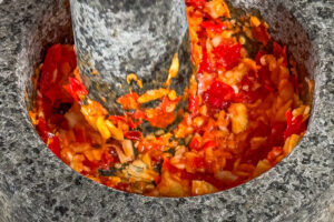 chili paste i morter