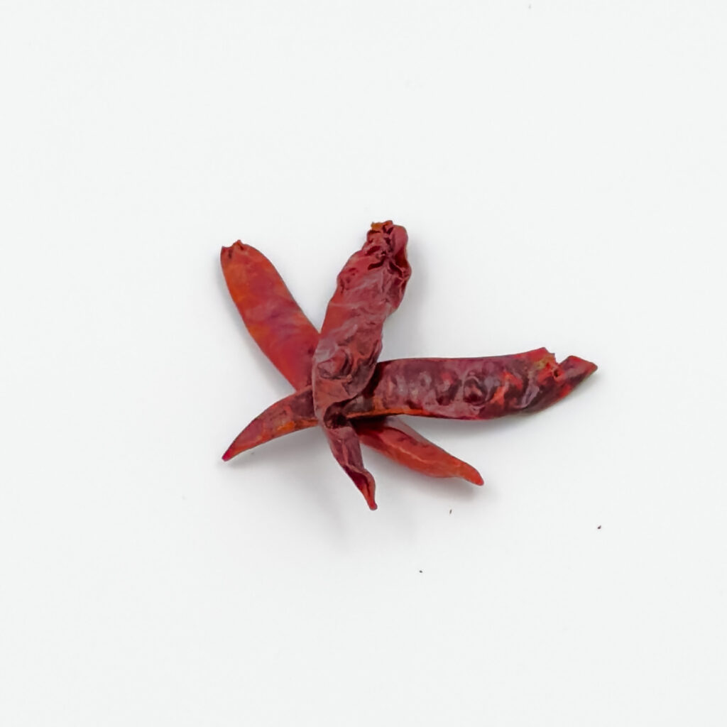 Tørket chili, tre stykk