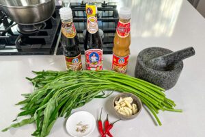 Pad Pak Boong, Morning glory stirfry - Ingredienser